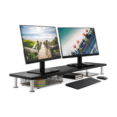 dual monitor stand black