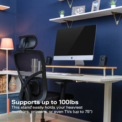 dual monitor riser heavy duty natural