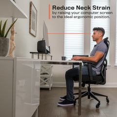 ergonomic dual monitor stand black