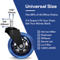 office chair wheels universal size blue