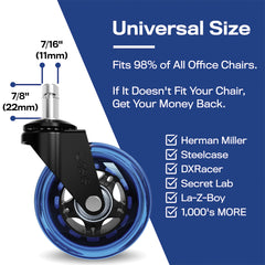 The Original Rollerblade Office Chair Wheels Blue