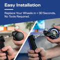 racing office chair wheels easy install blue