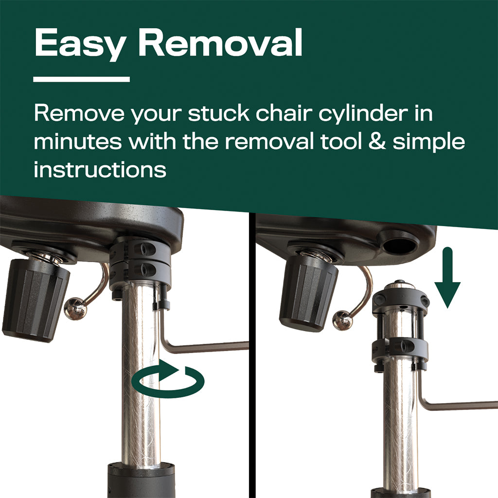 Chair piston removal tool Clearance