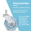 chair wheels universal size lightblue