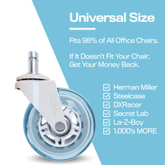 chair wheels universal size lightblue