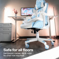 gaming office chair wheels lightblue