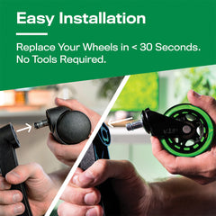 The Original Rollerblade Office Chair Wheels Green