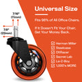 chair casters universal size orange