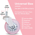 chair casters universal size pink