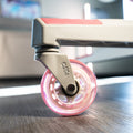 gaming office chair wheels white and pink