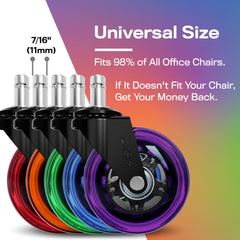 The Original Rollerblade Office Chair Wheels Rainbow