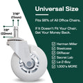 office chair casters universal size white