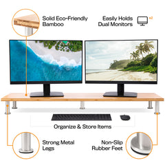 double monitor stand features natural