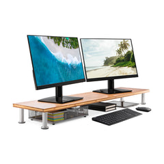 dual monitor stand natural