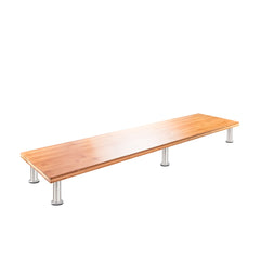 dual monitor riser bamboo natural