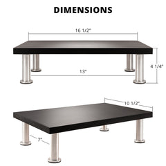 monitor riser wood dims black