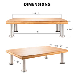 monitor riser wood dims natural